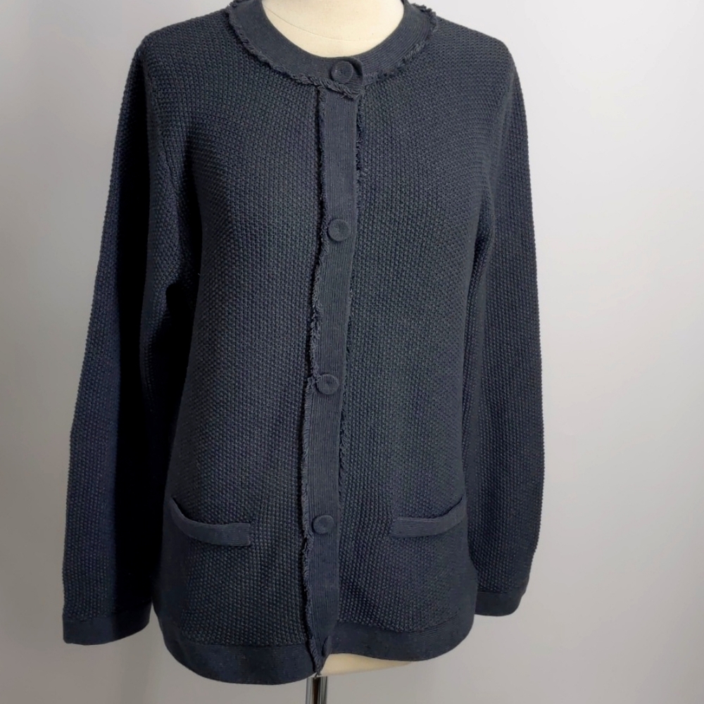 Dana Buchman gray textured cardigan-sz XL